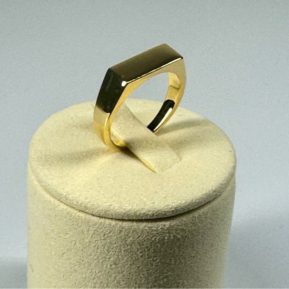 Gorjana‎ New Size 8 18k Gold Plated Brass Wilder Bar Ring Minimal Quiet Luxury